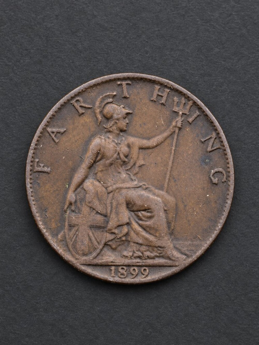 1899 Great Britain Farthing Queen Victoria Veiled Head Bronze Coin KM#788